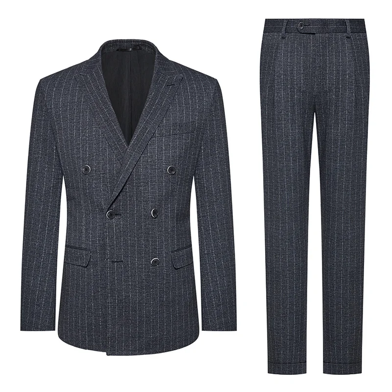 [Светильник серии костюмов] Новый деловой двубортный костюм для мужчин - купить