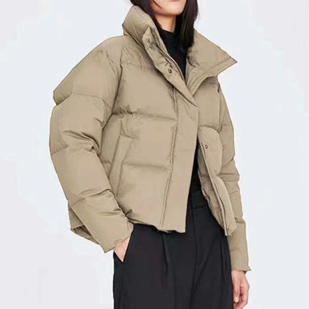 Fashion Women Parkas Thick Warm Jacket Vintage Loose Bread Cotton Long Sleeve Pockets Female Outerwear Chic Down Coats Winter