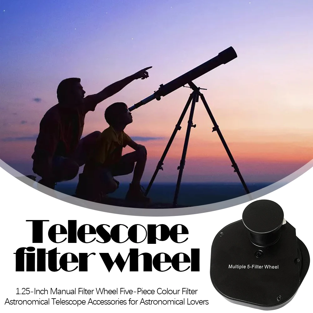 

1.25 Inch Manual Filter Wheel Five Piece Color Monocular Filter Astronomical Telescope Accessories for Astronomy Lovers