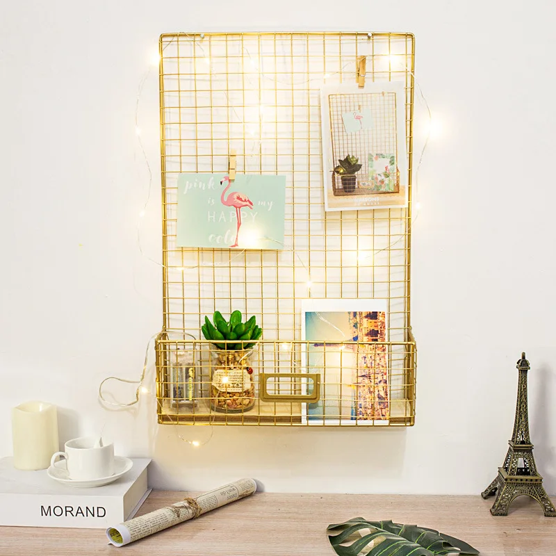 DIY железная сетка для фото декора стен многофункциональная настенная подвесная