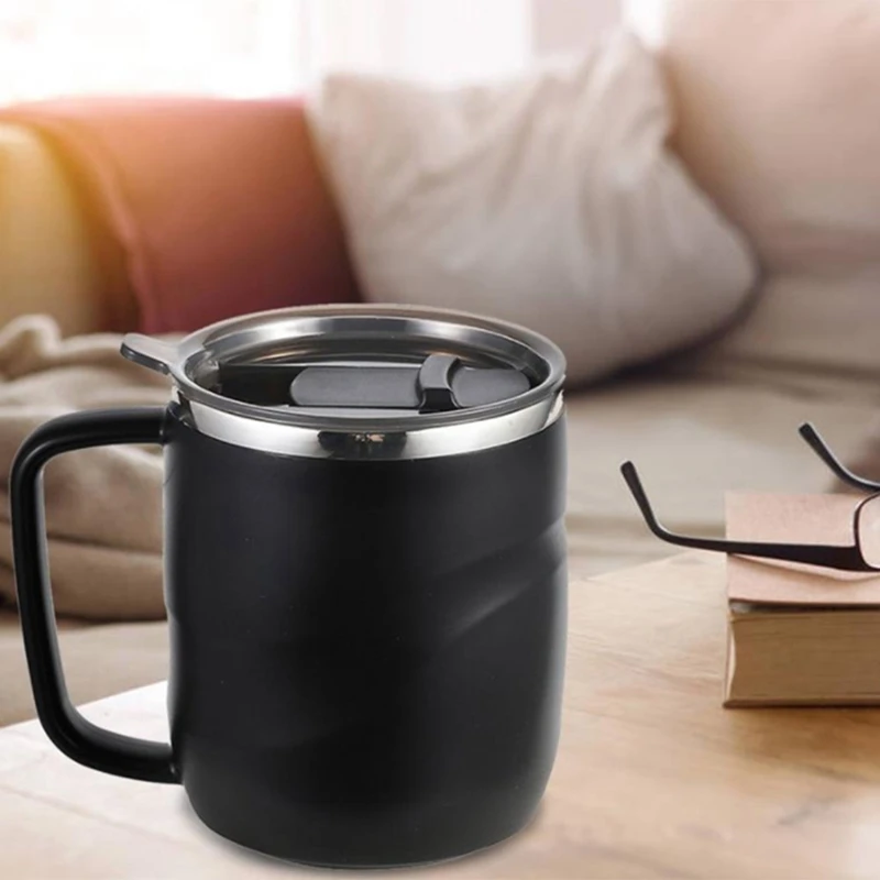 Акция! Изолированная кофейная кружка из нержавеющей стали с раздвижной крышкой