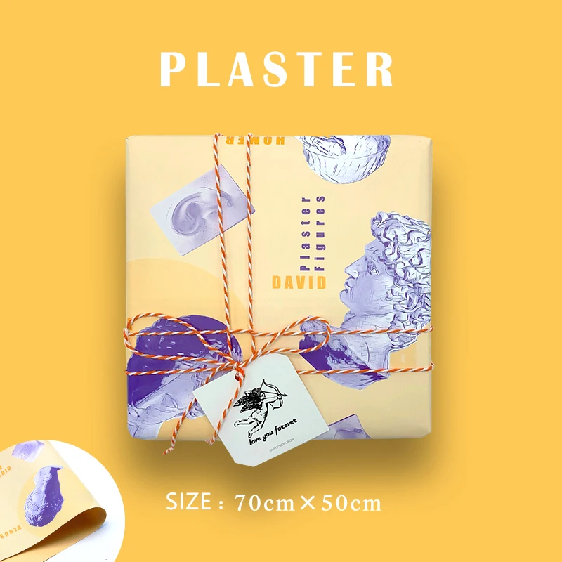 

2pcs Art Wrapping Paper 2020 original design Christmas carved abstract painting double-sided gift wrapping paper origami 50*70cm