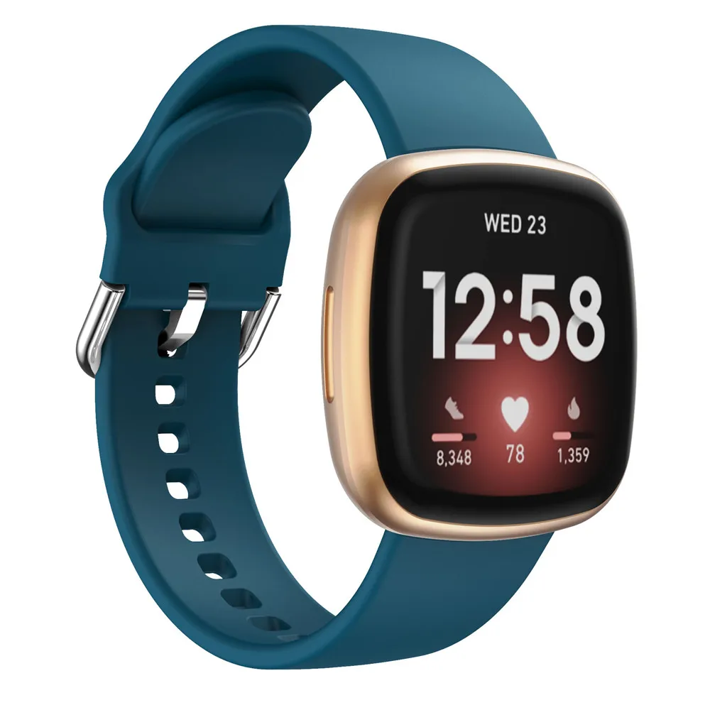 silicone replacement watchband for fitbit versa 3sense smartwatch classic bracelet for fitbit versa3 bands accessories strap free global shipping