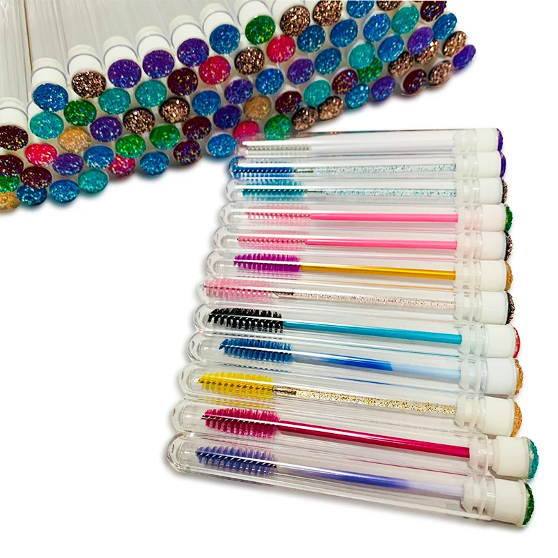 50 шт. многоразовые для бровей щетка отдельные трубки дизайн со стразами