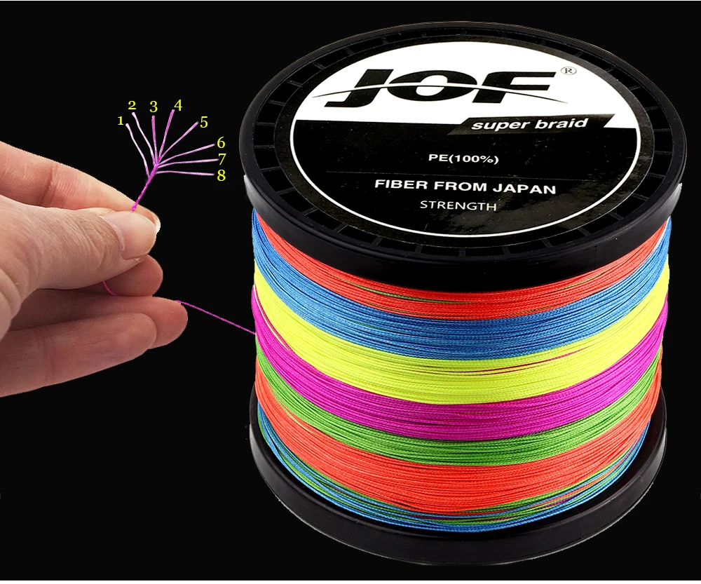 JOF 300 м 500 м 1000 м 18LB-80LB 4 нити 8 нитей PE мультифиламентная океанская плетеная леска
