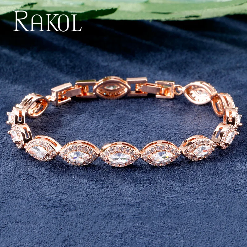 Женские браслеты-шармы с кубическим цирконием RAKOL свадебные ювелирные изделия