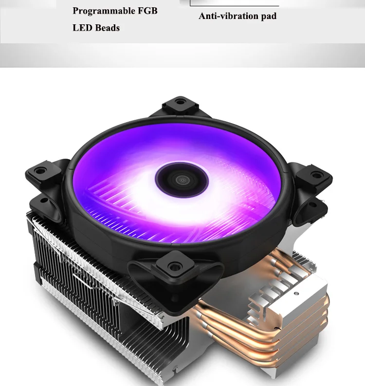 Pccooler RGB кулер для процессора AMD/AM4/INTEL1150 1151, PWM 4PIN 120 мм/12 см вентилятор охлаждения с 4 медными тепловыми трубками