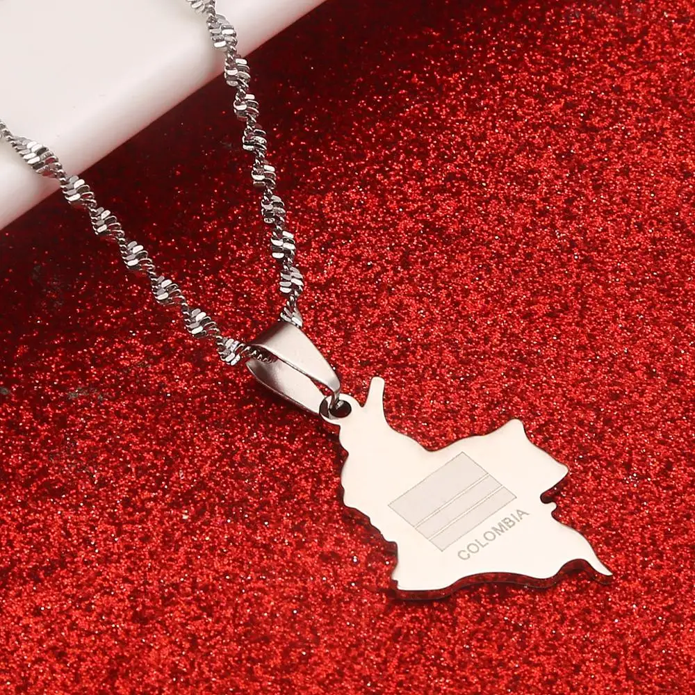 Ожерелье из нержавеющей стали с кулоном в виде карты карта ювелирные изделия на