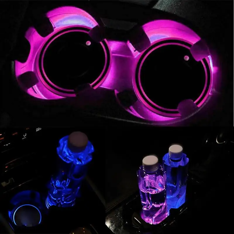 

1pcs Anti Skid Pad for Automobile LED Luminous Water Cup Car Accessories Light Cover Interior Decoration Lights Colorful