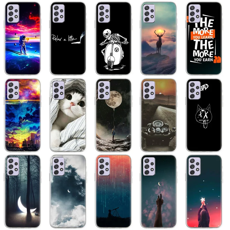 

For Samsung A72 4G Case A725F Silicone TPU Soft Wolf Back Cover For Samsung Galaxy A72 5G Phone Cases A 72 2021 6.7'' Shell Bags