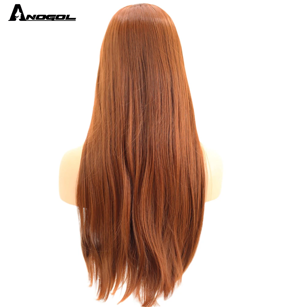 Аногол Высокая температура волокна перука длинные прямые Платиновые светлые