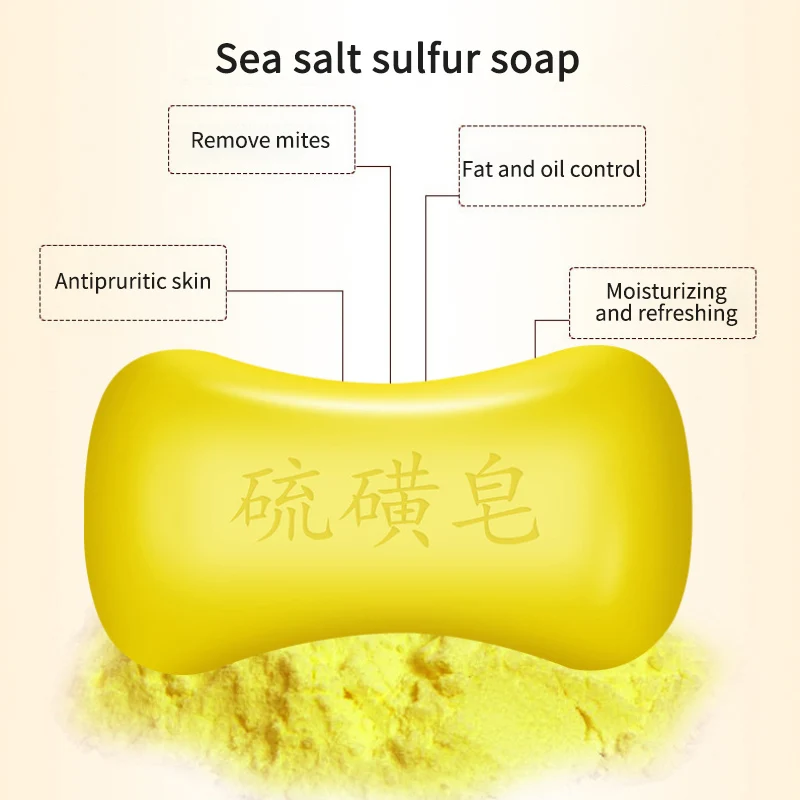 Anti-Acne Sulfur Soap Drug Bactericidal Soap Oil-Control Treatment Lackhead Remover Soap Whitening Cleanser Skin Care Soaps