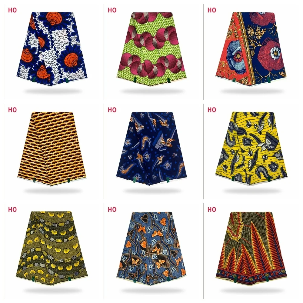 

Африканская ткань с принтом Анкары, батик, реальная яркость, хлопок, лучшее качество, Африканский женский материал для шитья для свадебного ...