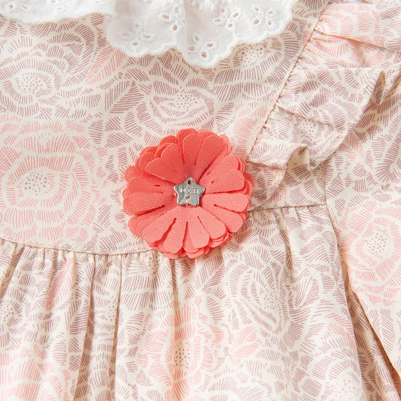 

DB16750 dave bella spring baby girl's cute floral print dress children fashion party dress kids infant lolita clothes