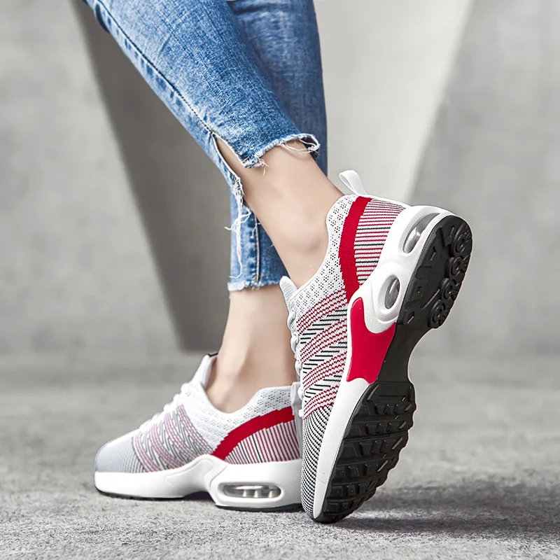 Women's Air Cushion Sports Running Shoes Fashion Breathable Sneakers Mesh Soft Sole Frenulu Casual Athletic Lightweight | Спорт и