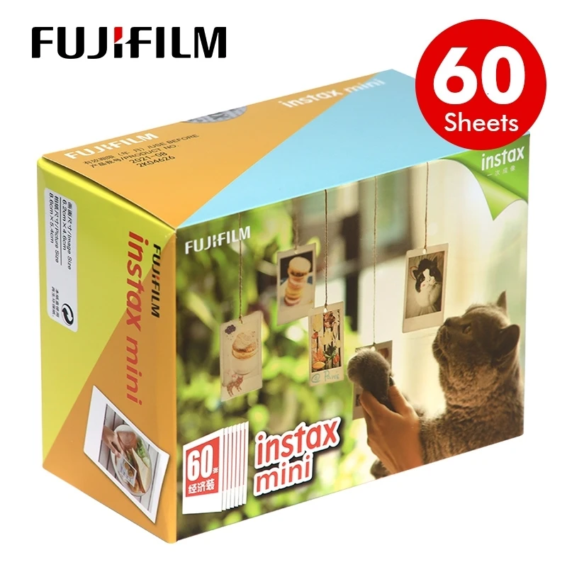 Оригинальный 60 листов Fujifilm Instax mini 9 фильмы белый край 3 дюймов для Фотоаппарат
