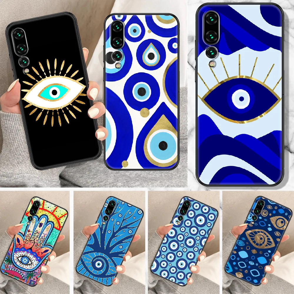 Nazar Boncuğu Evil eye Phone Case For Huawei P Mate P10 P20 P30 P40 10 20 Smart Z Pro Lite black luxury prime trend coque