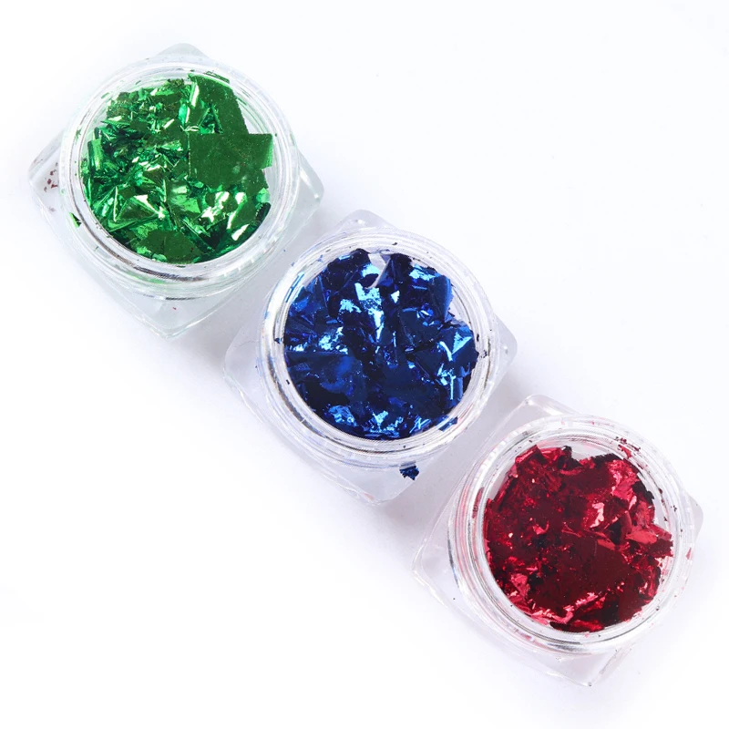 9 Коробки сусальное золото ногтей Фольга для маникюра красочные нерегулярные