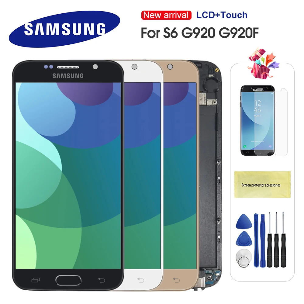 

Для Samsung Galaxy S6 G920 SM-G920F G920F G920FD сенсорный экран дигитайзер в сборе запасные части для Galaxy S6 ЖК-экран