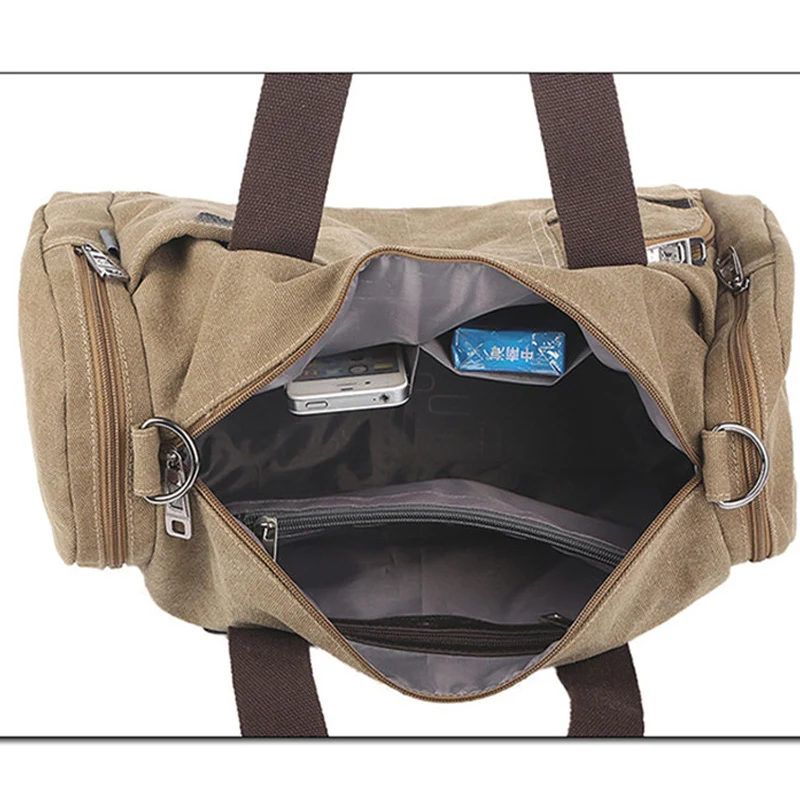 Новая холщовая мужская дорожная сумка Большая вместительная