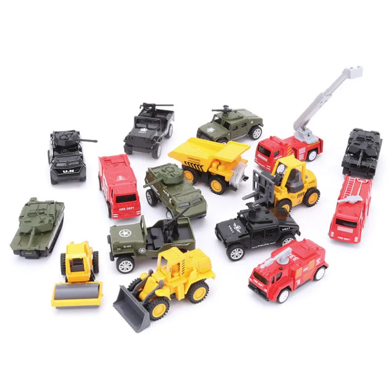 

Alloy car Metal Model Mini Back of the car Military vehicles Engineering vehicle Fire engine Armed vehicle Gifts for Children