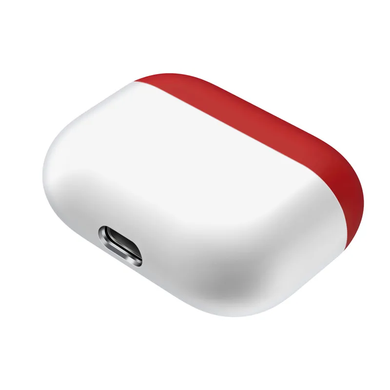 White-Red Ультратонкий силиконовый чехол для AirPods Pro 3, чехол для зарядки, защитный чехол для AirPods, разноцветный чехол для Airpods Pro, аксессуары - Цвет: White-Red