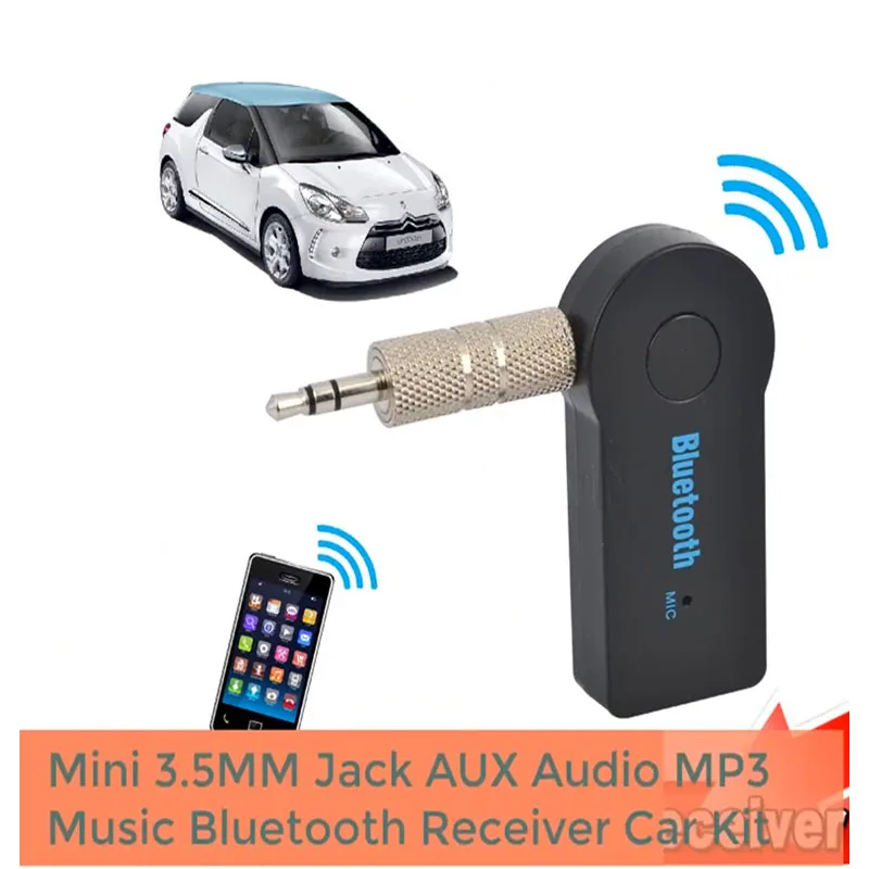 

Мини-аудиоприемник Bluetooth AUX, передатчик Bluetooth, разъем 3,5 мм, автомобильный комплект громкой связи Bluetooth, музыкальный адаптер AUX BlueiPhone