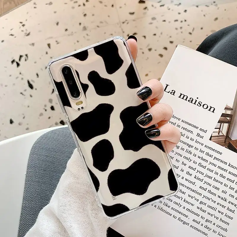 

Cow color Print fashion Phone Case Transparent for Samsung A71 S9 10 20 HUAWEI p30 40 honor 10i 8x xiaomi note 8 Pro 10t 11