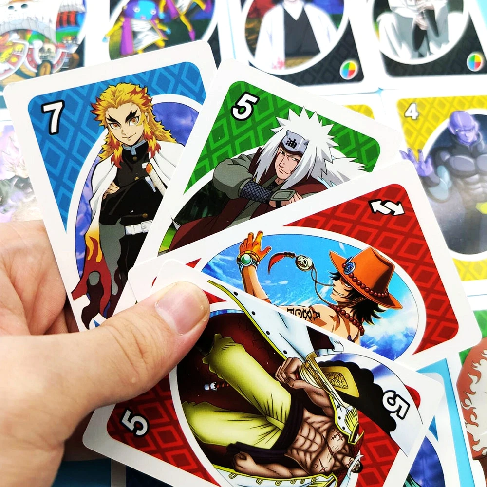 Game UNO Card Anime NARUTO Cards Demon Slayer Cartoon Poker Playing Hardcover Entertainment Kids Toys Funny Christmas Gift | Игрушки и