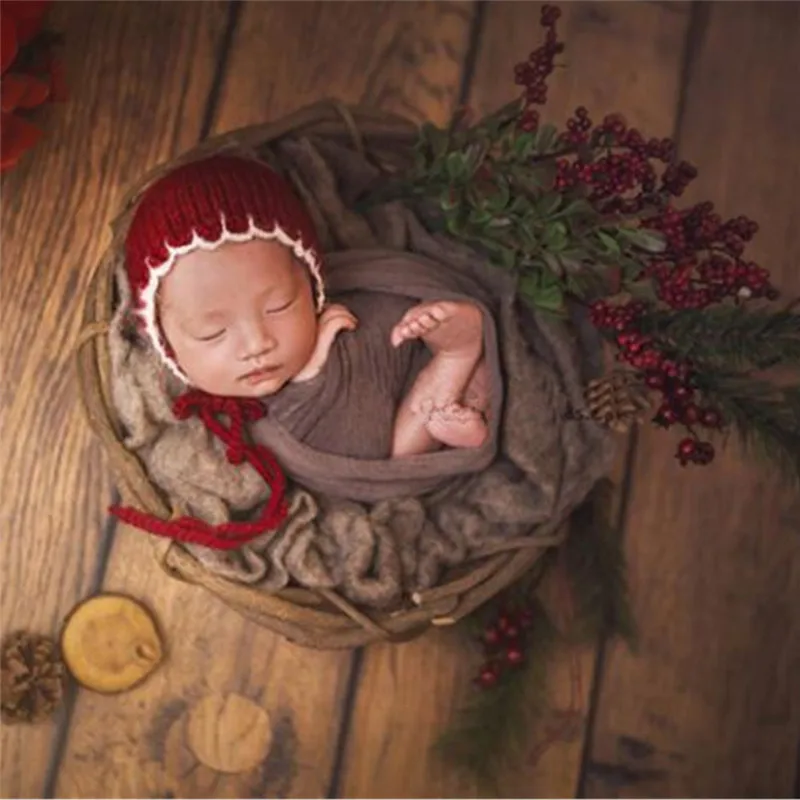 Ylsteed новорожденный реквизит для фотосессии Рождественская Детская шляпа шаль Набор крючком новорожденных наряды Детский реквизит для фото младенца Pic Home