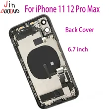 Back Housing Battery Glass Rear Cover Frame Replacement for iPhone 11 12 Pro Max Back Cover Phone Case
