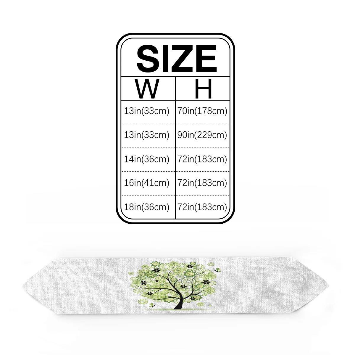 Современная настольная дорожка Life Tree с бабочками и цветами зеленая для свадебной