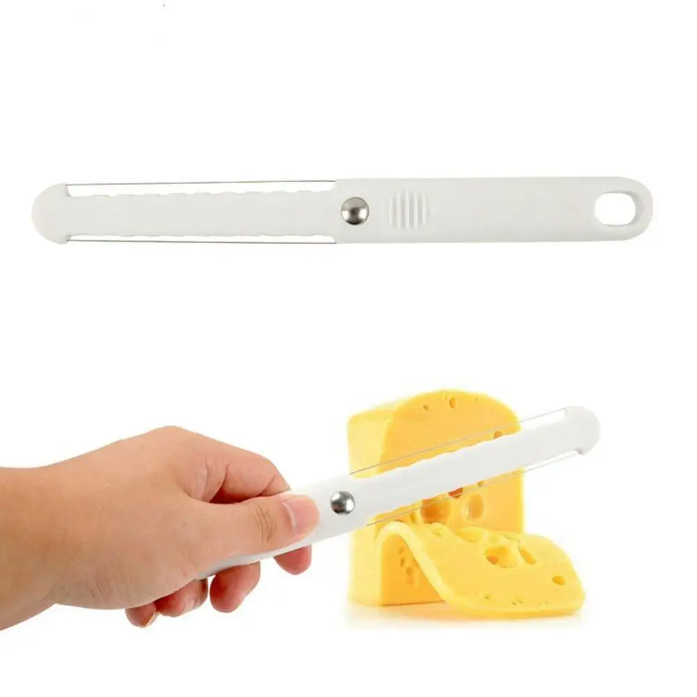 

Cheese Butter Slicer Peeler Tool with Wire Thick Hard Soft Handle Plastic Goose Liver Cut Plastic Cheese