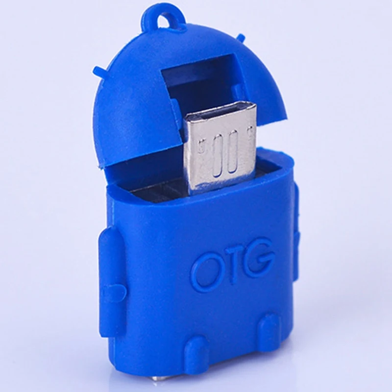 Милый мини робот в форме микро USB 2 0 конвертер OTG кабель адаптер для планшетных ПК