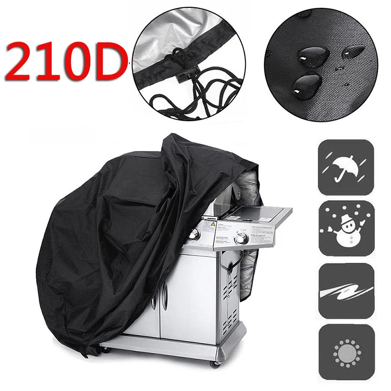 Черный Водонепроницаемый солнцезащитный чехол для барбекю аксессуары гриля