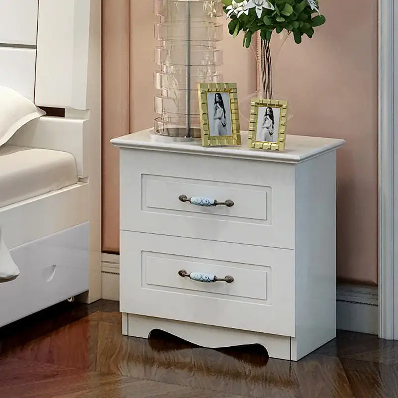 Деревянный прикроватный столик простой современный шкаф для хранения маленький