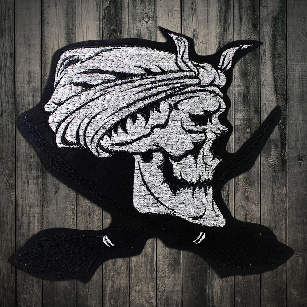 Большой мотоцикл патч железа на вышитые байкерские нашивки с полосками для