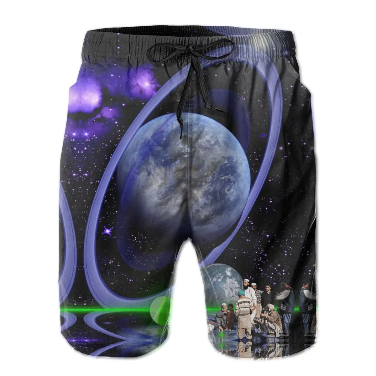 

Beach Earth,Moon,Stars Breathable Quick Dry Casual Hawaii Pants