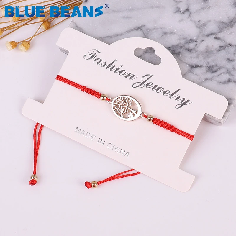 Браслет женский Дерево жизни с плетеным веревкой и бусинами | Украшения