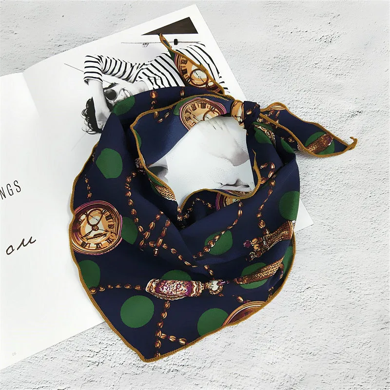 Женский шифоновый шарф маленький треугольный для девушек аксессуар шеи весна