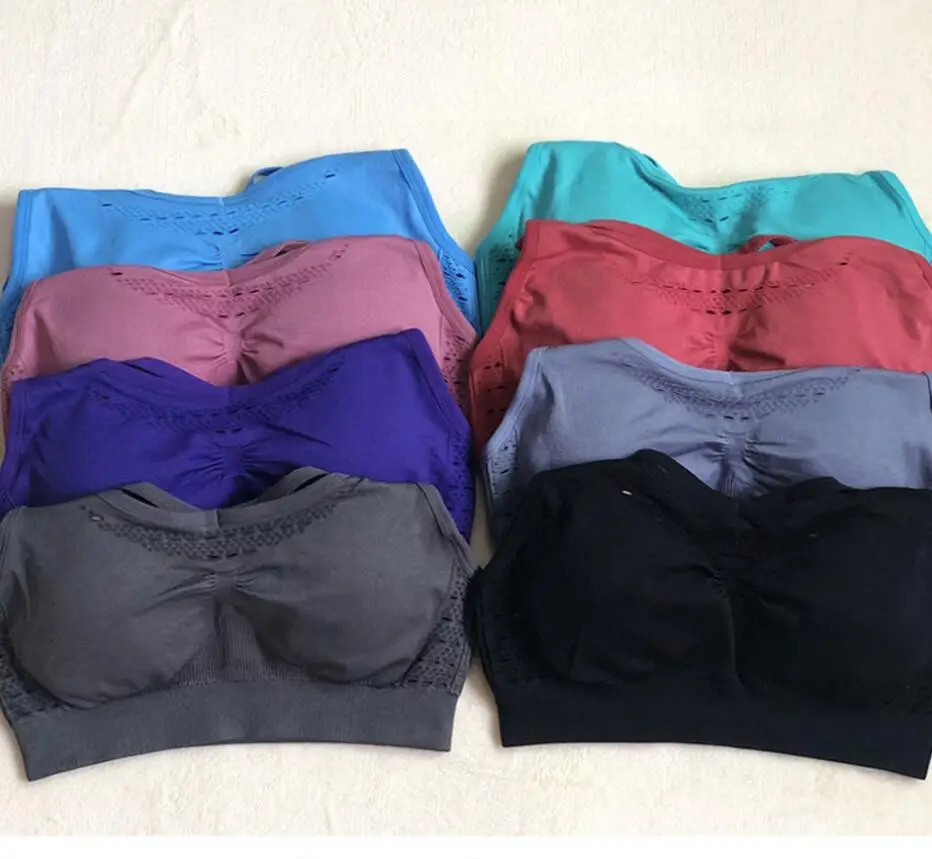 

New Women Thin Shoulder Strap Beauty Back Sports Bras Underwear Running Professional Fitness Workout Removable Pads Yoga Bra