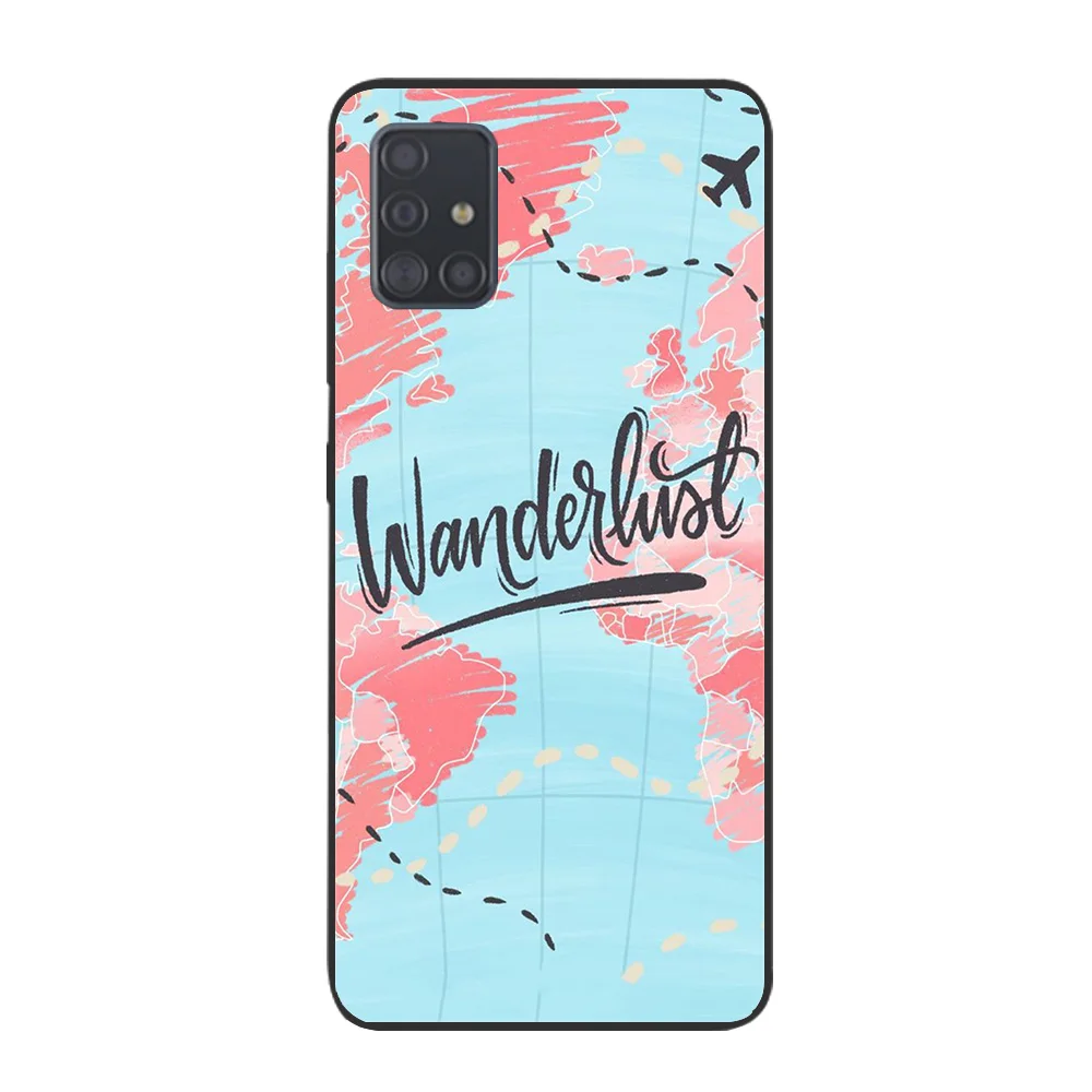 Чехол с картой мира для Samsung Galaxy S20 S10 S21 S9 S8 Plus Ultra S10e A51 A50 A71 A70 A20E A21S NOTE 20 10 9 8 мягкий