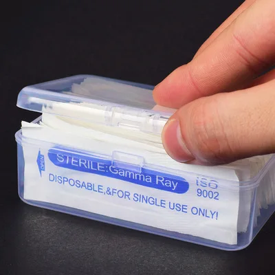 

Transparent 2pcs Microblading tattoo needle makeup cotton swab storage box