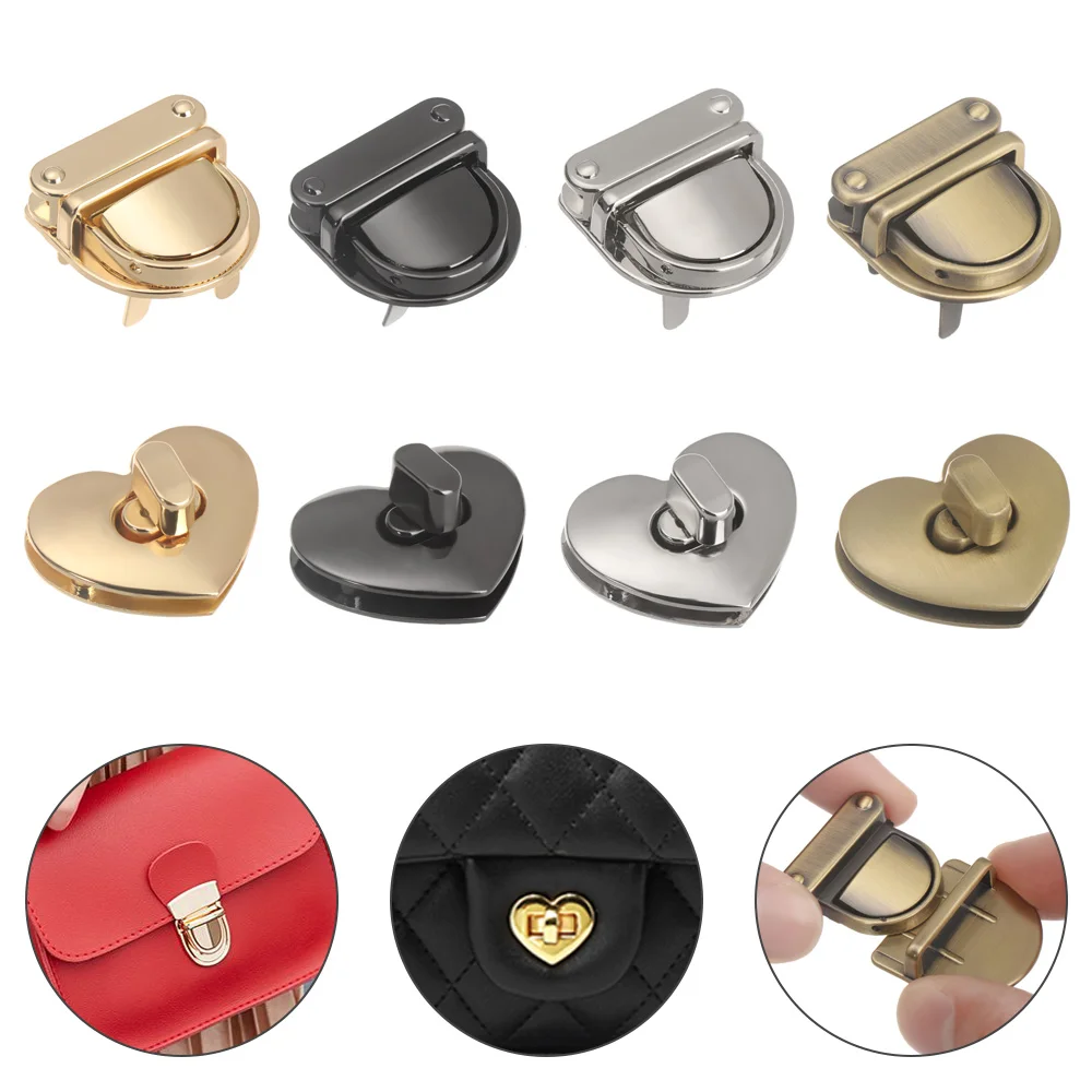 1 Pcs Durable Metal Wallet Bags Clasp Twist Turn Lock Closure Button Snaps For DIY Craft Hardware Handbag Purse Luggage Part | Дом и сад