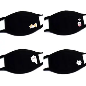 4 шт.компл., пылезащитная хлопковая маска для лица для мужчин и женщин, летняя Ветрозащитная маска для лица с рисунком поросенка, горошек, кошки, животных, против смога