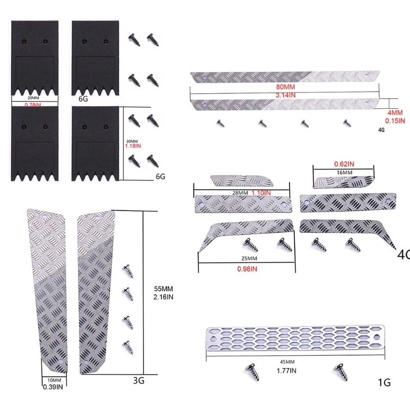 

6pcs Metal OP Simulated Decorations Accessaries DIY for Jimny XMYKC01CM 1/16 RC Car