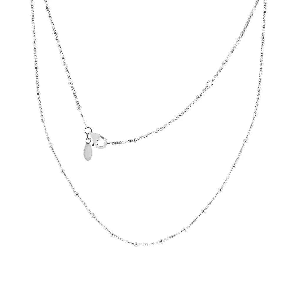 

Shine Beaded Necklace Chain Fits For Beads & Charms DIY Necklace Chain Fashion Female Jewelry Necklace Sterling Silver Jewelry