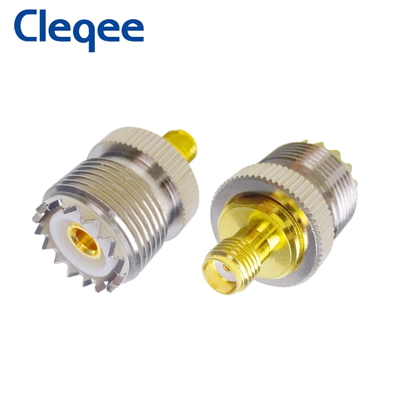 Cleqee 1 шт. SMA Гнездовой к UHF гнездовой адаптер RF коаксиальный разъем SO-239 SO239
