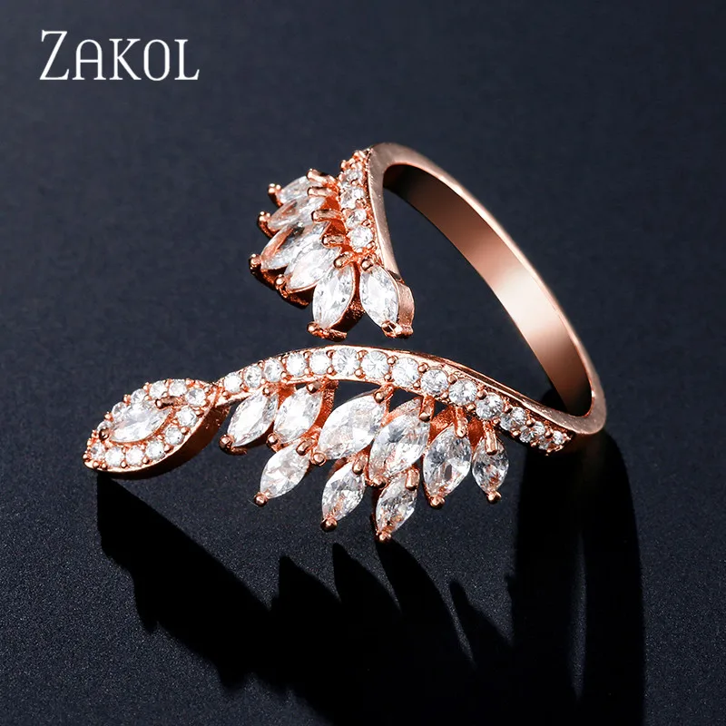 ZAKOL Модные женские ювелирные изделия кубический циркон крылья бабочки