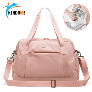 Спортивная женская сумка для фитнеса, спортивная сумка розового цвета с отделением для обуви, сумки через плечо для купальников, Женская легкая переносная сумка, 2019